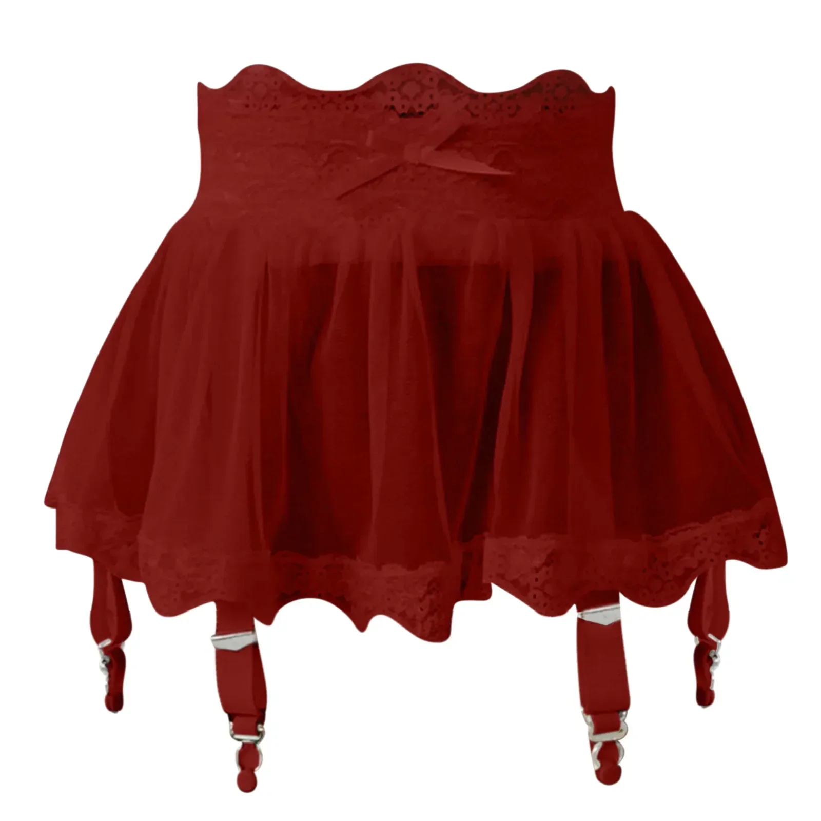 Garter Belt Set - Mini-jupe sexy taille haute en dentelle