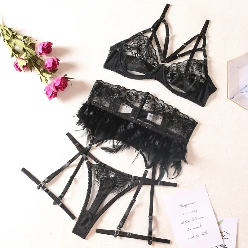 Ensemble de lingerie en satin  - Garter Belt Set avis et prix