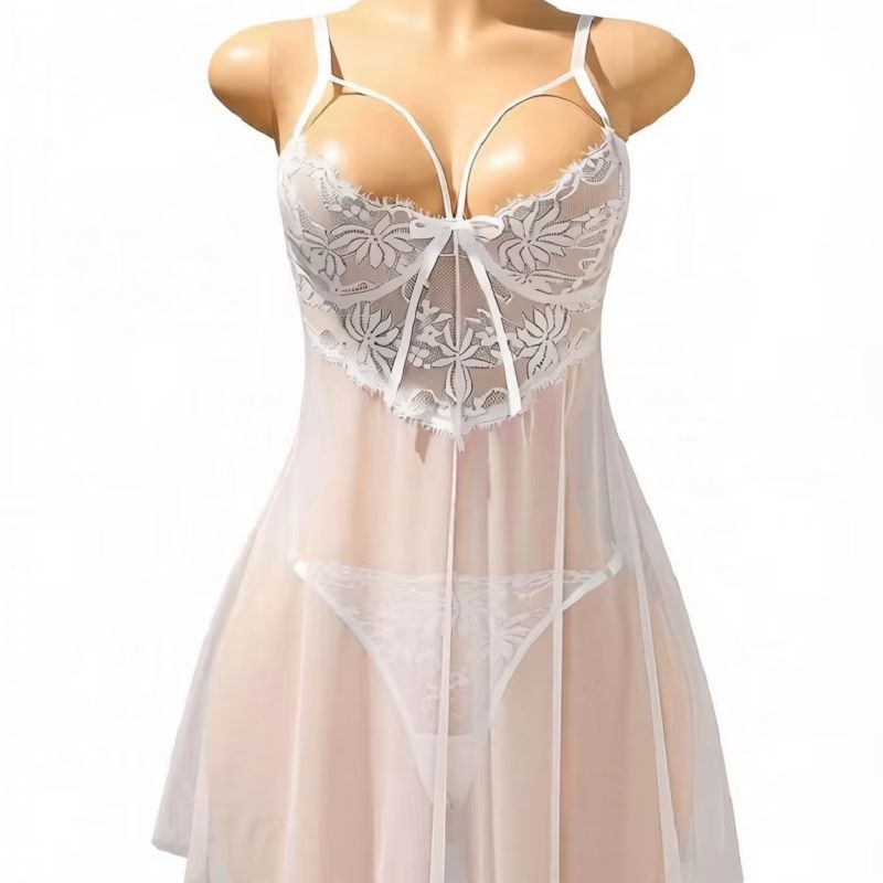 Robe de nuit en dentelle blanc - Babydoll Chemise Night avis et prix